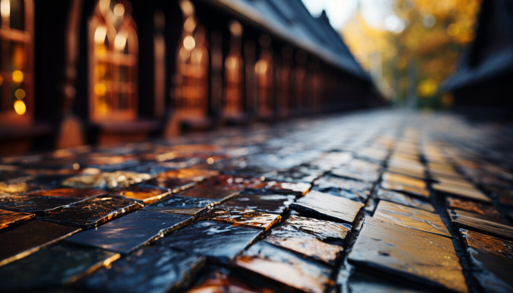 Problems with pavers over concrete: old pavers in front of an old building