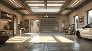 Mudjacking Garage Floor- a vehicle parked inside a garage