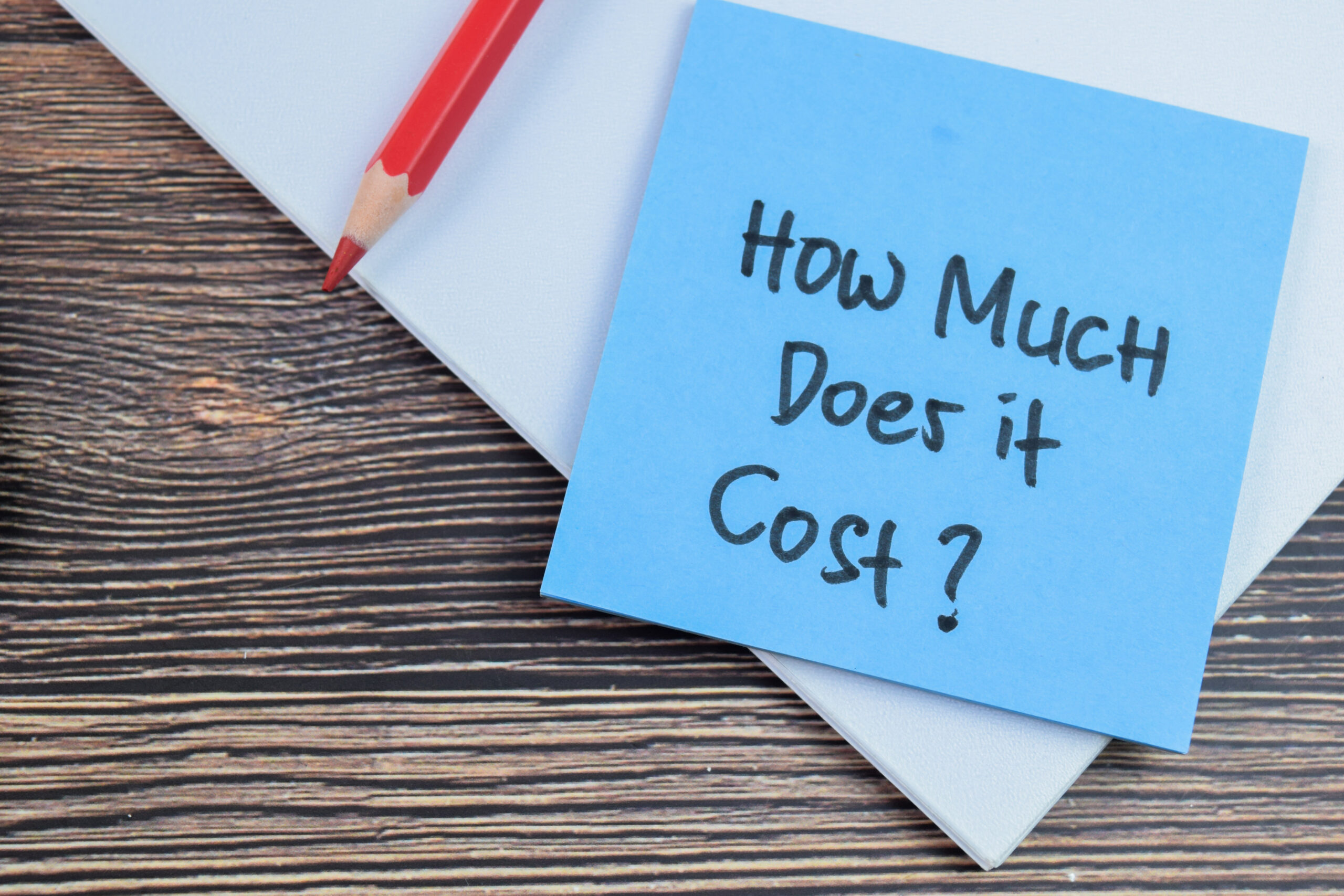 Mudjacking Cost- A Sticky Note that Says, "How Much Does it Cost?"