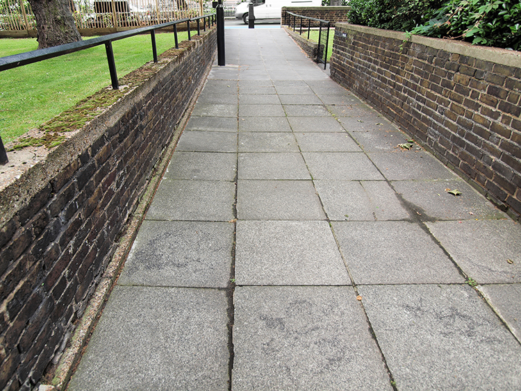 A concrete sidewalk