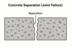 A diagram showing concrete separation