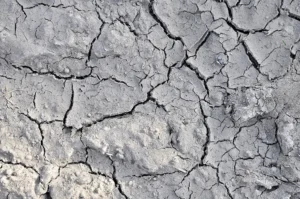 Concrete erosion can be seen in the concrete slab with lots of cracks